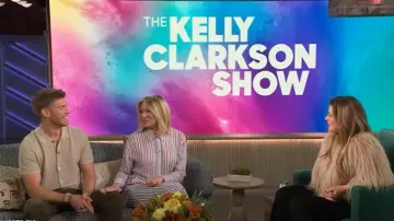 Alice + Olivia Dimitra Oversized Button Down Blouse worn by Lindsay Hubbard as seen in The Kelly Clarkson Show on May 16, 2025