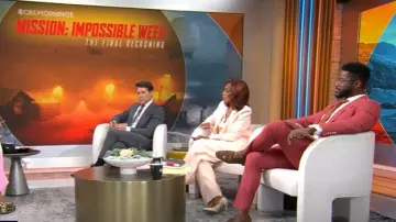 Me + Em Lightweight Tailored Exaggerated Tapered Trouser worn by Gayle King as seen in CBS Mornings on May 20, 2025
