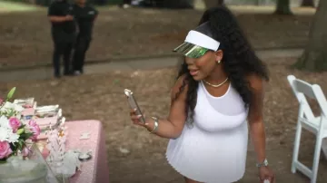 Alo Yoga Airlift Solar Visor worn by Kelli Ferrell as seen in The Real Housewives of Atlanta (S16E09)