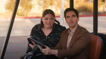 City Chic Women's Plus Size Sheer Lover Print Dress worn by Kayla (Megan Stalter) as seen in Hacks (S04E09)