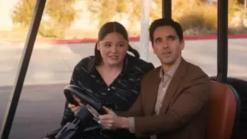 City Chic Women's Plus Size Sheer Lover Print Dress worn by Kayla (Megan Stalter) as seen in Hacks (S04E09)