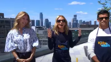 Alice + Olivia Blouson Sleeve Top worn by Shereen Pavlides as seen in LIVE with Kelly and Mark on May 23, 2025