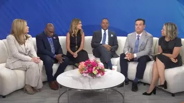 Toccin Abigail Linen-Blend Grommet Pants worn by Jenna Bush Hager as seen in Today on May 23, 2025