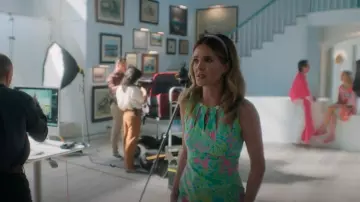 Lilly Pulitzer Coconut Jungle Mila Shift Sheath Dress worn by Devon DeWitt (Meghann Fahy) as seen in Sirens (S01E02)