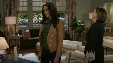 L'Agence Bethany Leather Blazer worn by Dani Dupree (Karla Cheatham Mosley) as seen in Beyond the Gates (S01E47)