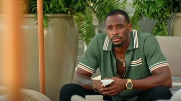 Reiss Coulson Chemise en crochet en coton mélangé vert sauge foncé portée par Jason comme on le voit dans Love Hotel (S01E05)