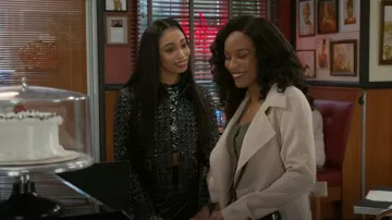 Pinko Leopardi Jacket worn by Chelsea Hamilton (Rhonnirose Mantilla) as seen in Beyond the Gates (S01E53)