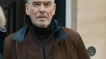 MobLand Pierce Brosnan Brown Cotton Jacket worn by Conrad Harrigan (Pierce Brosnan) in MobLand (S01)