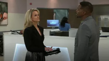 Open Edit Crop Blazer worn by Vanessa McBride (Lauren Buglioli) as seen in Beyond the Gates (S01E59)