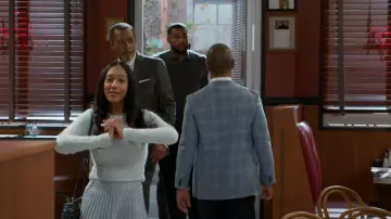 Naked Wardrobe Rib Sweater Flare Miniskirt worn by Samantha Richardson (Najah Jackson) as seen in Beyond the Gates (S01E59)