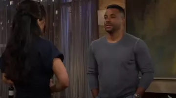 John Varvatos Camden Sweater worn by Nate Hastings ( Sean Dominic) as seen in The Young and the Restless on May 14, 2025