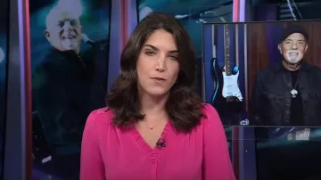 Cece Ruffled Button-Front Elbow Sleeve Blouse worn by Liz Kreutz as seen in The View on May 26, 2025