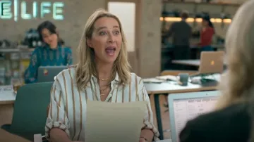 A Fine Day Silk Twill Shirt worn by Evelyn Jones (Asher Keddie) as seen in Strife (S02E02)
