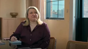 Zara Satin Basic Shirt worn by Penny (Bryony Skillington) as seen in Strife (S02E03)