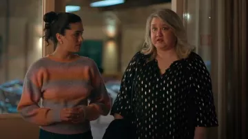 Phase Eight Ashley Foil Shirt worn by Penny (Bryony Skillington) as seen in Strife (S02E03)