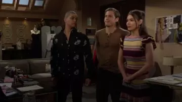 Ulla Johnson Eios Pleated Knit Skirt in Sundown worn by Electra Forrester (Laneya Grace) as seen in The Bold and the Beautiful on May 21, 2025