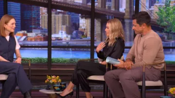Saint Laurent Silk Long Sleeve Jumpsuit worn by Kelly Ripa as seen in LIVE with Kelly and Mark on May 27, 2025