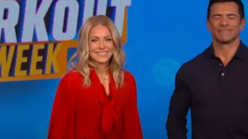 Gucci Tie Neck Silk Blouse worn by Kelly Ripa as seen in LIVE with Kelly and Mark on May 26, 2025