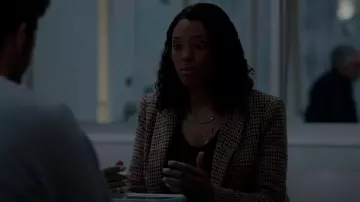 Veronica Beard Livvy Single-Button Houndstooth Dickey Jacket worn by Dr. Tara Lewis (Aisha Tyler) as seen in Criminal Minds (S18E03)