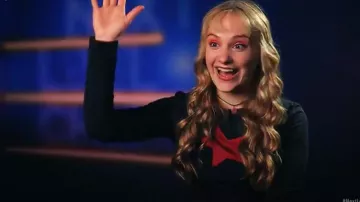 Magashoni Cashmere Blend Black & Red Star Sweater worn by Beatrice as seen in Next Level Chef (S04E01)