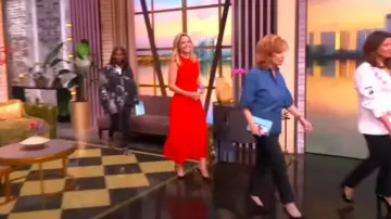 Khaite The Wes Sleeveless Midi Dress worn by Sara Haines as seen in The View on May 28, 2025
