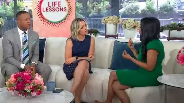 Vince Camuto Signature Stretch Crepe Sheath Dress worn by Niro Feliciano as seen in Today on May 28, 2025