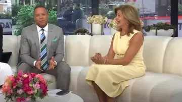 Whistles Deana Textured Detail Dress worn by Hoda Kotb as seen in Today on May 28, 2025