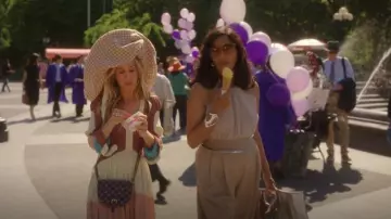 Ossie Clark Traffic Light Dress worn by Carrie Bradshaw (Sarah Jessica Parker) as seen in And Just Like That… (S03E01)