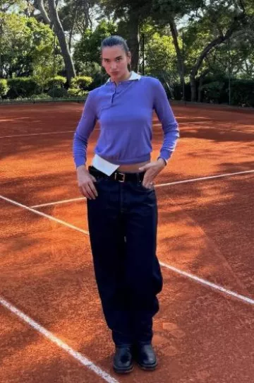 Miu Miu Leather Belt worn by Dua Lipa on her Instagram on May 27, 2025