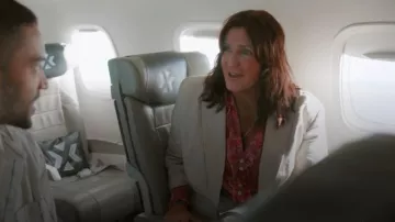 Free People Wild Gardenia Blouse Earth Combo worn by Kimberly Conner as seen in Destination X (S01E01)