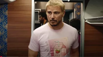 Japenes Kawaii Strawberry Milk T-Shirt worn by Lucas Reyes (Josh Hartnett) in Fight or Flight