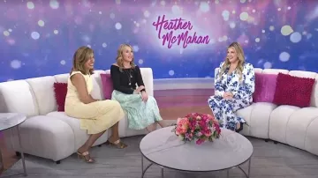 Veronica Beard Asha Mignon Sandals in Gold worn by Hoda Kotb as seen in Today with Jenna & Friends on May 28, 2025
