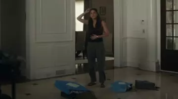 Hermes Brown Leather Flat Sandals worn by Sam (Olivia Munn) as seen in Your Friends & Neighbors (S01E09)
