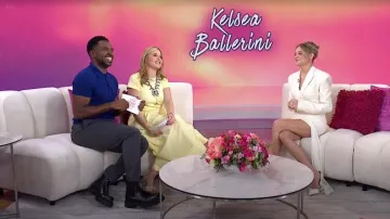 Giuseppe Zanotti Vanilla 85 Marinetti Mule en Sabbia portée par Jenna Bush Hager comme on le voit dans Today with Jenna & Friends le 29 mai 2025