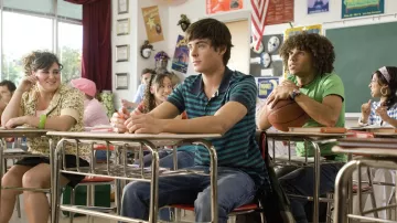 Striped polo worn by Troy Bolton (Zac Efron) in High School Musical 2