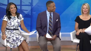 Me + Em Cotton Modern Botanical Print Midi Dress worn by Laura Jarrett as seen in Today on May 30, 2025