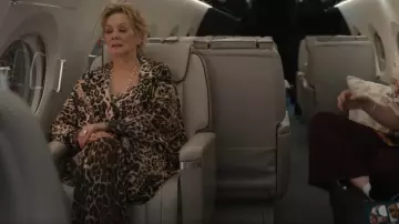 Zimmerann Leopard Pants worn by Deborah Vance (Jean Smart) as seen in Hacks (S04E10)
