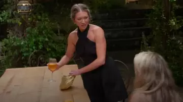 Bottega Veneta Sac Mini Jodie en cuir tressé doré porté par Stassi Schroeder comme on le voit dans la Villa Vanderpump (S02E02)