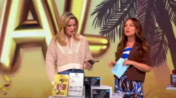 Zara Floral Print Wide Leg Pants worn by Gretta Monahan as seen in The View on June 2, 2025