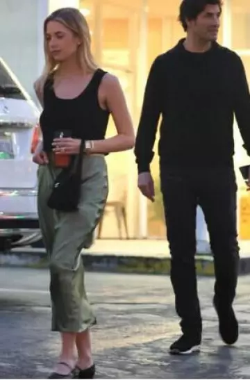 Reformation Layla Bias-Cut Silk Maxi Skirt worn by Ashley Benson at at Sushi Park on June 1, 2025