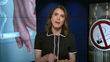 Cárdigan de manga corta de H&M usado por Molly Hunter como se ve en Today el 3 de junio de 2025