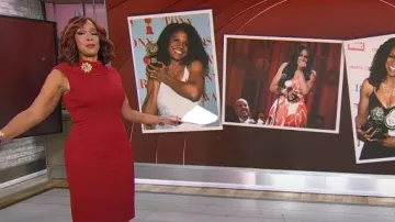 Robe crayon à col haut Karen Millen portée par Gayle King telle qu’elle a été vue dans CBS Mornings le 3 juin 2025