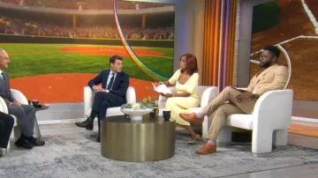 Ganni Melange Rib Knit Midi Dress worn by Gayle King as seen in CBS Mornings on May 29, 2025