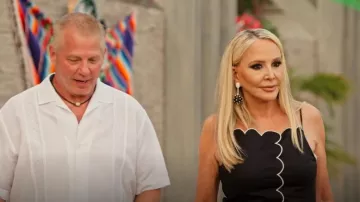 Oscar De La Renta Beaded Ball Drop Clip-On Earrings worn by Shannon Beador as seen in Love Hotel (S01E06)