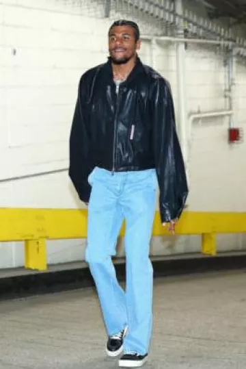 Rick Owens Black Leather Vintage Sneakers worn by Jalen Green on the Instagram account @nbafashionfits