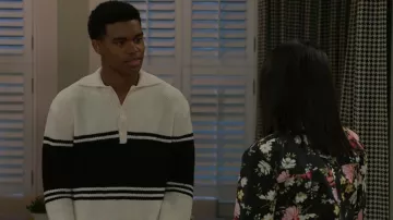 Zara Striped Knit Polo Shirt worn by  Tyrell Richardson (Jaden Lucas Miller) as seen in Beyond the Gates (S01E61)