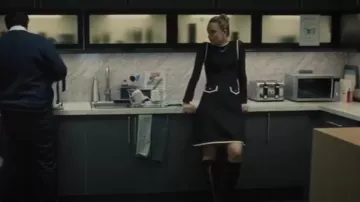 Valentino Garavani Contrast-Trim Crepe Couture Wool Dress worn by Sweetpea Golightly (Miriam Petche) as seen in Industry (S03E06)