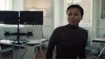 Cos High Neck Plaid Printed Turtleneck Long Sleeve Small worn by Harper Stern (Myha'la Herrold) as seen in Industry (S03E08)