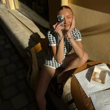 Tropic of C La Plage Short in Black and White worn by Meredith Duxbury on her Instagram on August 11, 2024