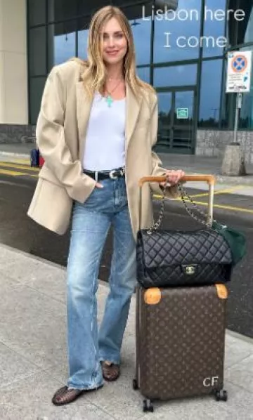 Louis Vuitton Horizon 70 My Lv Heritage Monogram porté par Chiara Ferragni sur sa Story Instagram le 4 juin 2025